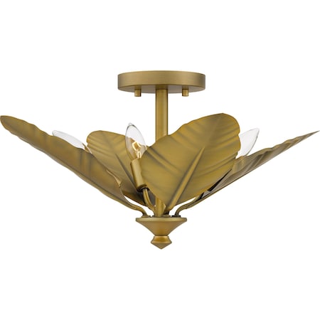 Quoizel Bayley Semi Flush 4 Lights Aged Brass BAY1718AB